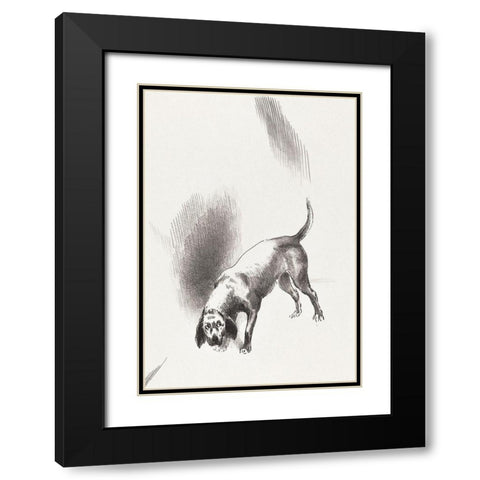 The Dog Black Modern Wood Framed Art Print with Double Matting by Redon, Odilon