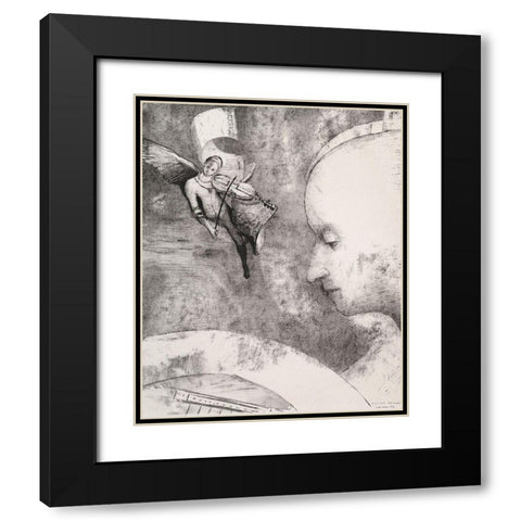 The Celestial Art Black Modern Wood Framed Art Print with Double Matting by Redon, Odilon