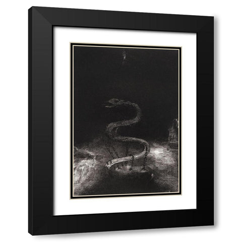 And Bound Him a Thousand Years Black Modern Wood Framed Art Print with Double Matting by Redon, Odilon