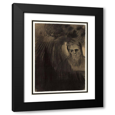 Apparition Black Modern Wood Framed Art Print with Double Matting by Redon, Odilon