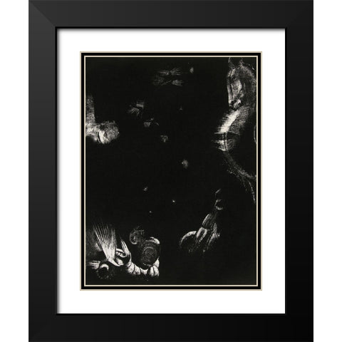 The Different Peoples Who Inhabit the Land and the Sea Black Modern Wood Framed Art Print with Double Matting by Redon, Odilon