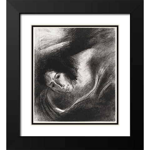 And the Devil That Deceived Them Was Cast Into the Lake of Fire and Brimstone, Where the Beast and t Black Modern Wood Framed Art Print with Double Matting by Redon, Odilon