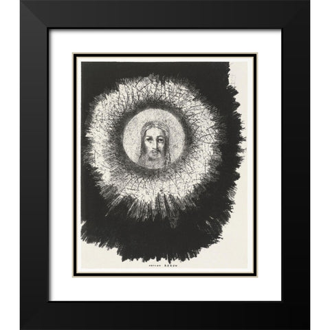 And the Face of Christ Shone in the Disk of the Sun Black Modern Wood Framed Art Print with Double Matting by Redon, Odilon