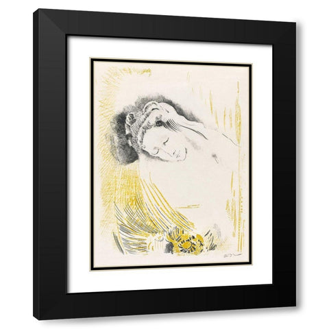 The Shulamite Black Modern Wood Framed Art Print with Double Matting by Redon, Odilon