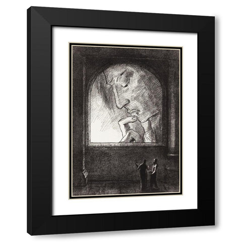 Light Black Modern Wood Framed Art Print with Double Matting by Redon, Odilon