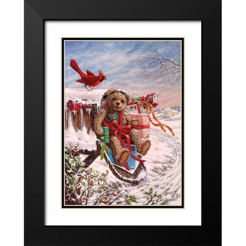 Christmas Delivery Black Modern Wood Framed Art Print with Double Matting by Kruskamp, Janet