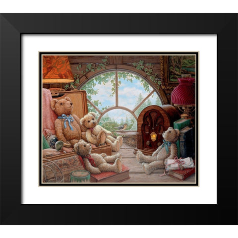 Bears In The Attic Black Modern Wood Framed Art Print with Double Matting by Kruskamp, Janet
