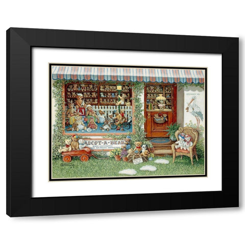 Adopt-A-Bear Black Modern Wood Framed Art Print with Double Matting by Kruskamp, Janet