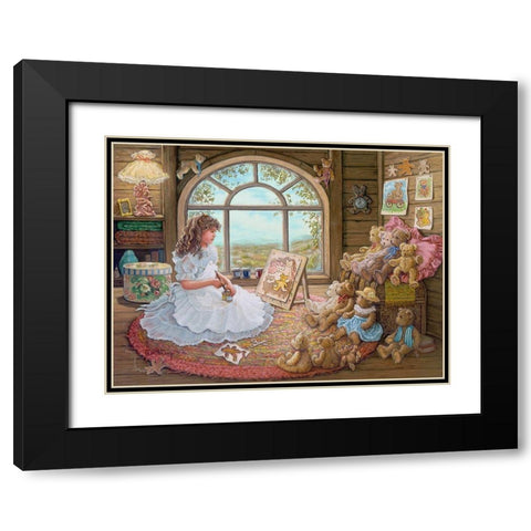 Jenny Paints Her Bears Black Modern Wood Framed Art Print with Double Matting by Kruskamp, Janet