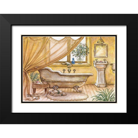 Vintage Bathtub II Black Modern Wood Framed Art Print with Double Matting by Kruskamp, Janet