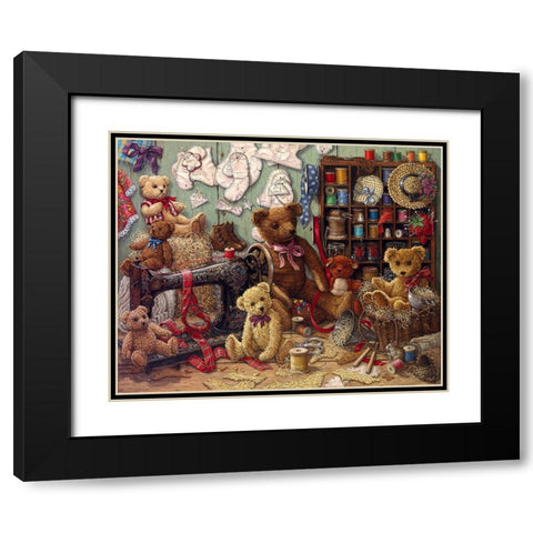 Teddy Bear Workshoppe Black Modern Wood Framed Art Print with Double Matting by Kruskamp, Janet