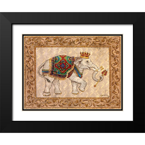 Royal Elephant I Black Modern Wood Framed Art Print with Double Matting by Kruskamp, Janet