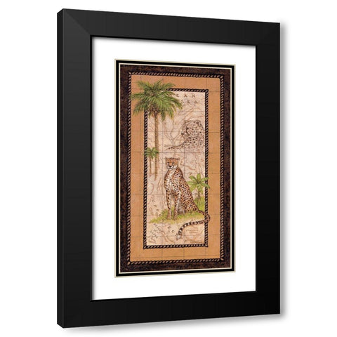 Map with Cheetah Black Modern Wood Framed Art Print with Double Matting by Kruskamp, Janet