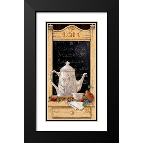 Coffee and Fruit I Black Modern Wood Framed Art Print with Double Matting by Kruskamp, Janet