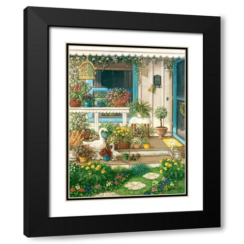 Spring Front Porch Black Modern Wood Framed Art Print with Double Matting by Kruskamp, Janet