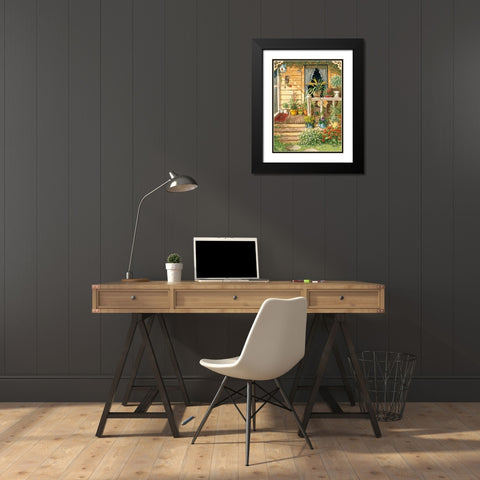 Summer Front Porch Black Modern Wood Framed Art Print with Double Matting by Kruskamp, Janet