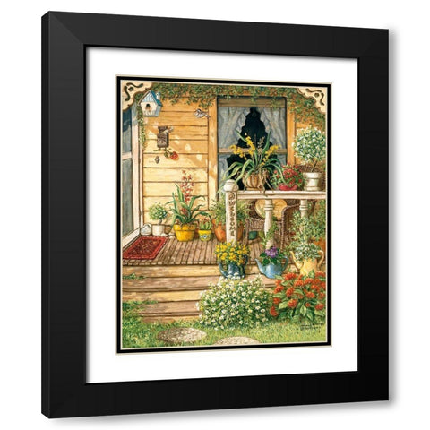 Summer Front Porch Black Modern Wood Framed Art Print with Double Matting by Kruskamp, Janet
