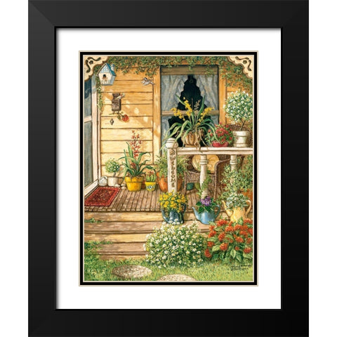 Summer Front Porch Black Modern Wood Framed Art Print with Double Matting by Kruskamp, Janet