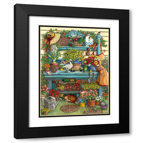 Welcome to Spring Black Modern Wood Framed Art Print with Double Matting by Kruskamp, Janet