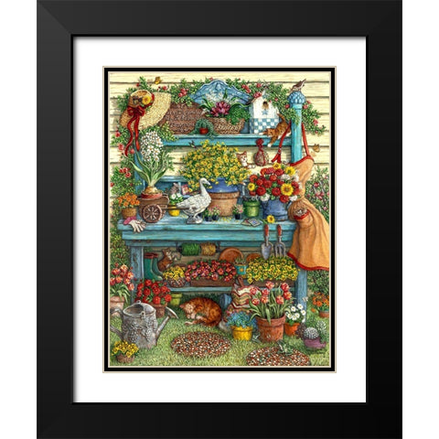 Welcome to Spring Black Modern Wood Framed Art Print with Double Matting by Kruskamp, Janet