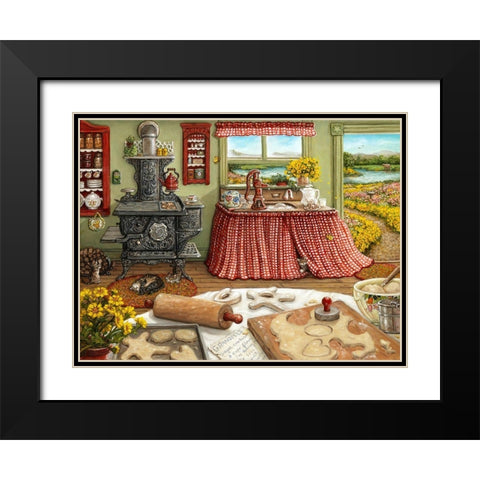 Cookie Baking Day Black Modern Wood Framed Art Print with Double Matting by Kruskamp, Janet