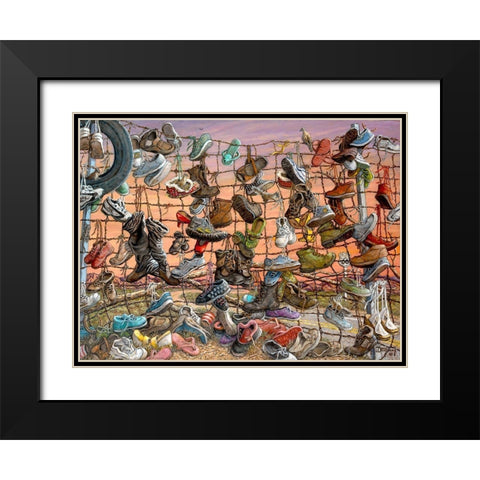 Walking Route 66 Black Modern Wood Framed Art Print with Double Matting by Kruskamp, Janet