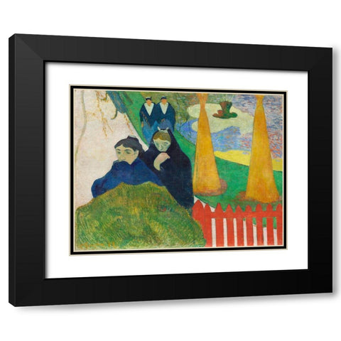 Arlesiennes Black Modern Wood Framed Art Print with Double Matting by Gauguin, Paul