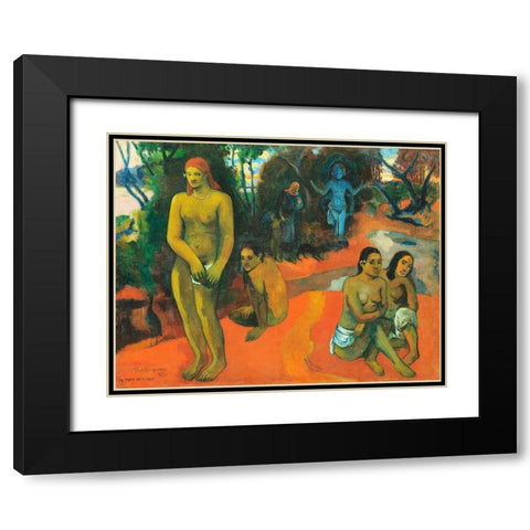 Delectable Waters Black Modern Wood Framed Art Print with Double Matting by Gauguin, Paul
