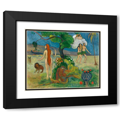 Paradise Lost Black Modern Wood Framed Art Print with Double Matting by Gauguin, Paul