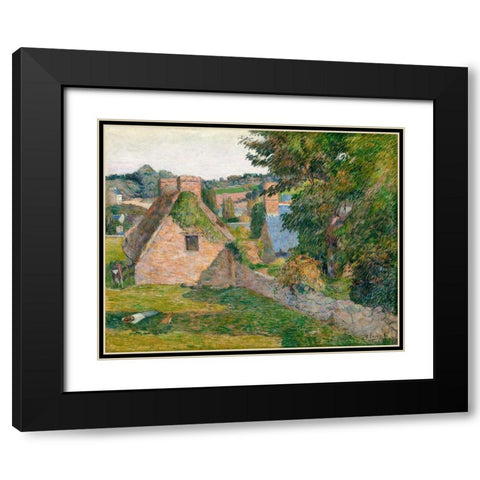 The Field of Derout-Lollichon Black Modern Wood Framed Art Print with Double Matting by Gauguin, Paul