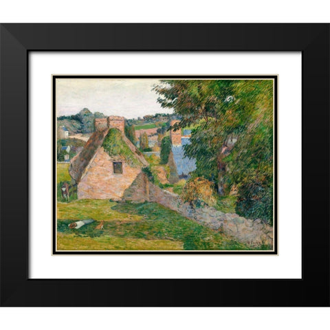 The Field of Derout-Lollichon Black Modern Wood Framed Art Print with Double Matting by Gauguin, Paul