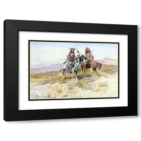 On the Prowl Black Modern Wood Framed Art Print with Double Matting by Russell, Charles Marion