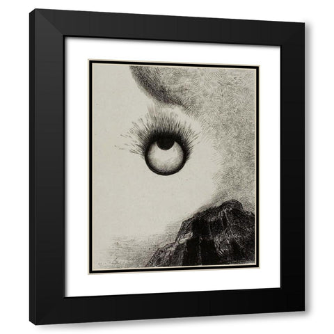Everywhere eyeballs are aflame Black Modern Wood Framed Art Print with Double Matting by Redon, Odilon
