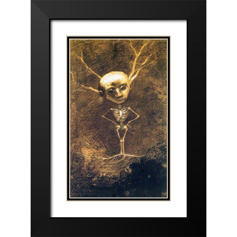 Spirit of the Forest Black Modern Wood Framed Art Print with Double Matting by Redon, Odilon
