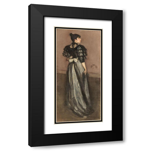 Mother of Pearl and Silver, The Andalusian Black Modern Wood Framed Art Print with Double Matting by Whistler, James McNeill