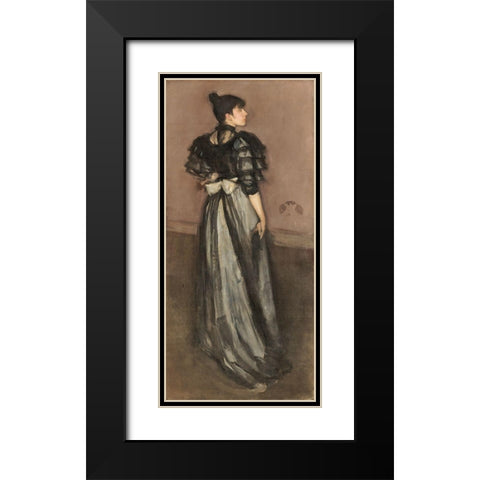 Mother of Pearl and Silver, The Andalusian Black Modern Wood Framed Art Print with Double Matting by Whistler, James McNeill