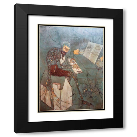 The Gold Scab, Eruption in Frilthy Lucre, The Creditor Black Modern Wood Framed Art Print with Double Matting by Whistler, James McNeill
