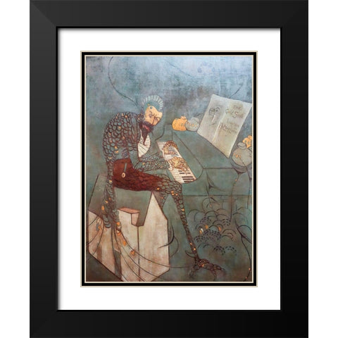 The Gold Scab, Eruption in Frilthy Lucre, The Creditor Black Modern Wood Framed Art Print with Double Matting by Whistler, James McNeill