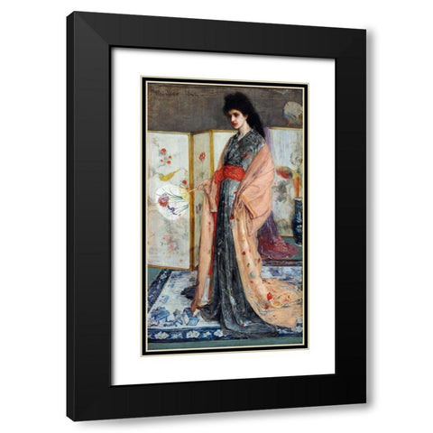 The Princess from the Land of Porcelain Black Modern Wood Framed Art Print with Double Matting by Whistler, James McNeill