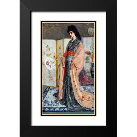 The Princess from the Land of Porcelain Black Modern Wood Framed Art Print with Double Matting by Whistler, James McNeill