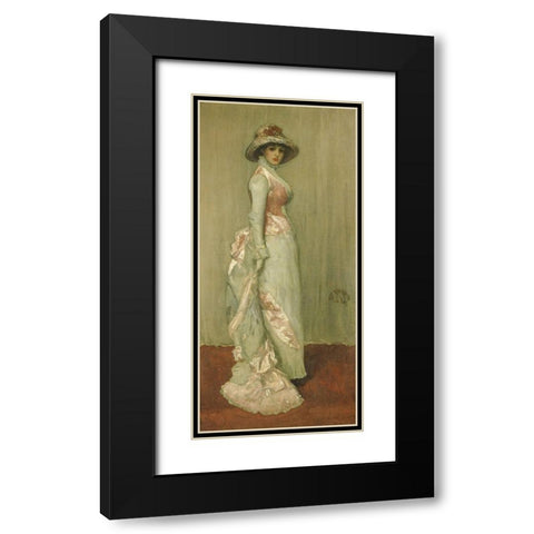 Nocturne in Pink and Gray, Portrait of Lady Meux Black Modern Wood Framed Art Print with Double Matting by Whistler, James McNeill