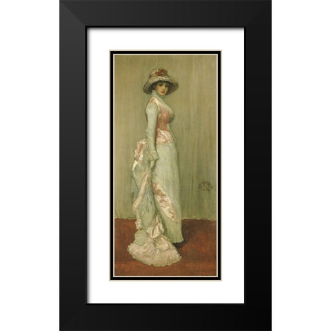 Nocturne in Pink and Gray, Portrait of Lady Meux Black Modern Wood Framed Art Print with Double Matting by Whistler, James McNeill