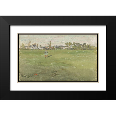 Green and Silver Beaulieu, Touraine Black Modern Wood Framed Art Print with Double Matting by Whistler, James McNeill