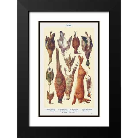 Game I Black Modern Wood Framed Art Print with Double Matting by Mrs. Beeton''s Book of Household Management