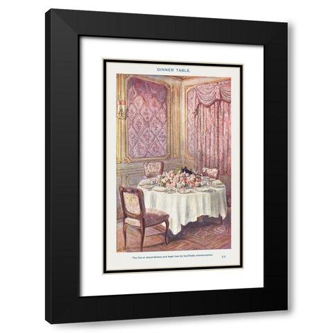 A Dinner Table  Black Modern Wood Framed Art Print with Double Matting by Mrs. Beeton''s Book of Household Management