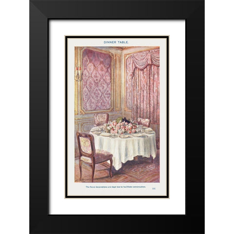 A Dinner Table  Black Modern Wood Framed Art Print with Double Matting by Mrs. Beeton''s Book of Household Management