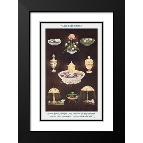 Table Decorations Black Modern Wood Framed Art Print with Double Matting by Mrs. Beeton''s Book of Household Management