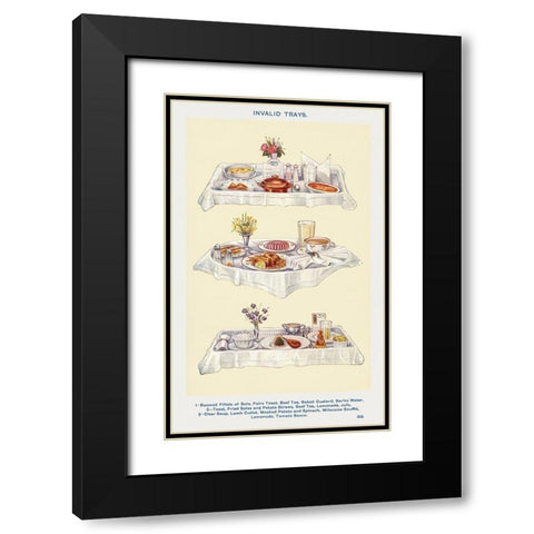Invalid Trays Black Modern Wood Framed Art Print with Double Matting by Mrs. Beeton''s Book of Household Management
