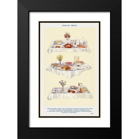 Invalid Trays Black Modern Wood Framed Art Print with Double Matting by Mrs. Beeton''s Book of Household Management