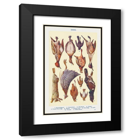 Game II Black Modern Wood Framed Art Print with Double Matting by Mrs. Beeton''s Book of Household Management